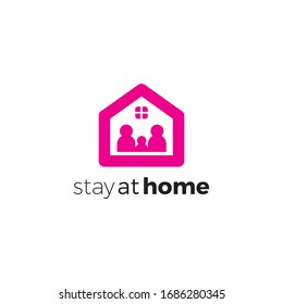 Stay at home logo symbol
simple and clean design