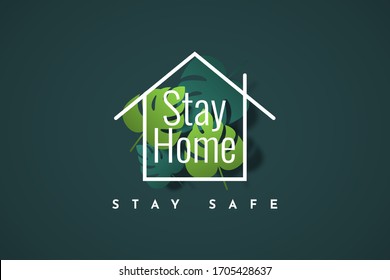 Stay at Home logo vector illustation template design