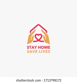 Stay home logo. Vector illustration.
