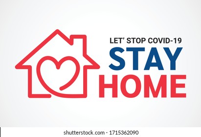 Stay Home Logo Vector, Stay Home And Safe From Corona Virus