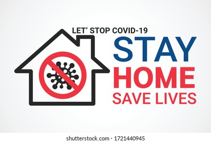 Stay home logo vector, stay home and stay safe from corona virus