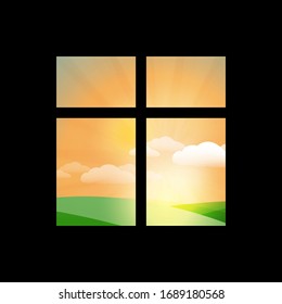 Stay at Home - Looking Through the Window - Home Quarantine - Vector Design Concept
