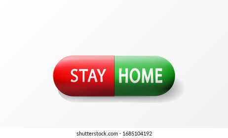 The stay home medicine isolated on the white background. ( vector )