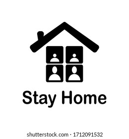 Stay home minimal icon, for self quarantine and physical distancing in holy month of Ramadan during coronavirus outbreak. Pray at home.