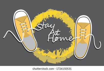 Stay home motivational banner view on top