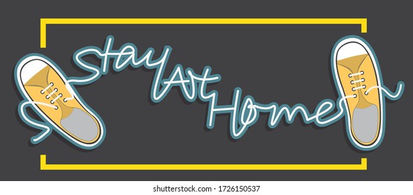 Stay home motivational banner view on top