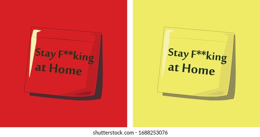 Stay At Home Note Vector Template 