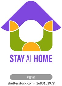Stay at home and home office logo E-business