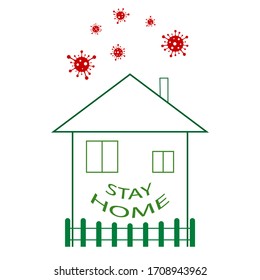 Stay home on quarantine during the coronavirus covid-19 epidemic in safety. Vector EPS 10