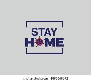 STAY HOME on quarantine - stay at home signs and sticker notice board graphic design vector template
