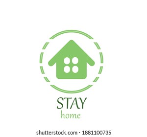 stay home on the white background