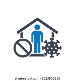 Stay Home Pandemic Icon Isolated On White Background