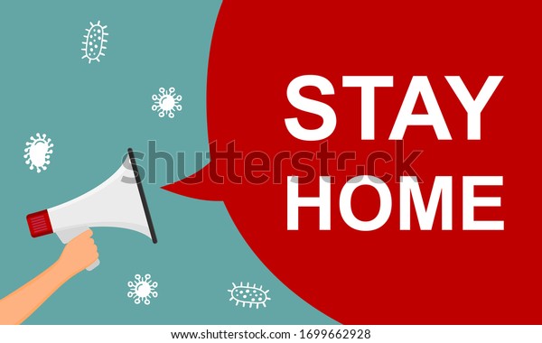 Stay Home Poster Banner Prevention Coronavirus Stock Vector (Royalty ...