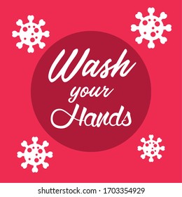 stay at home poster campaign with particles covid19 vector illustration design