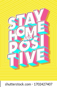 Stay home poster modern typography. Work from home vector banner for epidemic coronavirus covid-19. Stay home club. Stay safe poster for quarantine. Coronavirus precaution. 10 eps