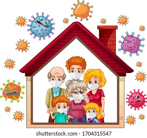 Stay home to prevent coronavirus illustration