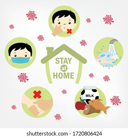 Stay at home prevention vector