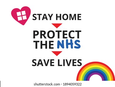 Stay home, protect the NHS, save lives vector