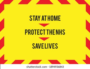 Stay at home, protect the NHS, save lives vector