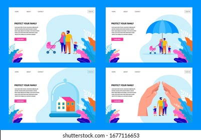 Stay at home, protect your family. Quarantine area concept, vector illustration