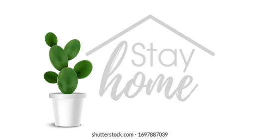 Stay home in quarantine 2019-ncov. Home office take care. Coronavirus self-quarantine. Protection campaign or measure from virus.