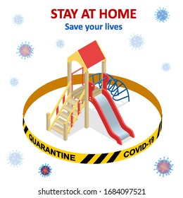 Stay at home, home quarantine. Ban on going out. Stay at home and save your life and health