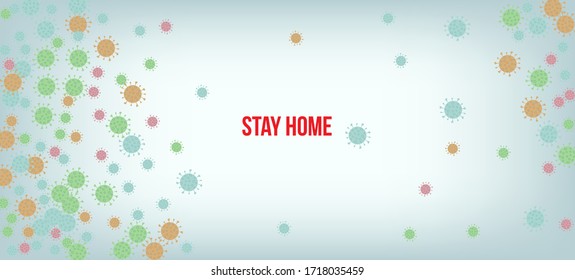 Stay Home Quarantine Banner. Flat Cartoon Coronavirus Medical Poster. Business Information During Coronavirus Quarantine. Stay Home Quarantine Banner. Virus Protection Flat Corona Web Page.