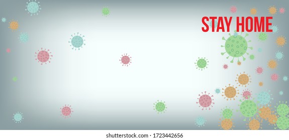 Stay Home Quarantine Banner. Flat Cartoon Coronavirus Medical Poster. Virus Protection Flat Corona Web Page. Stay Home Quarantine Banner. Business Information During Coronavirus Quarantine.