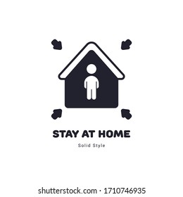 Stay at home. Quarantine concept illustration solid style