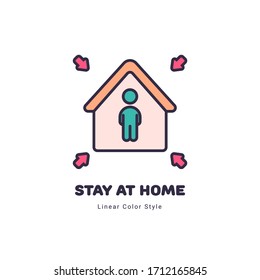 Stay at home. Quarantine concept illustration flat style
