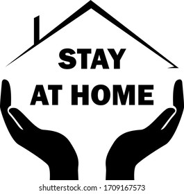 Stay home quarantine message for Coronavirus disease. Novel Virus 2019-ncov. Positive message for precaution. Vector illustration.