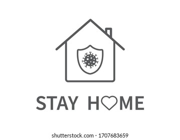 Stay home. Quarantine to prevent coronovirus infection. Home Quarantine. Vector illustration