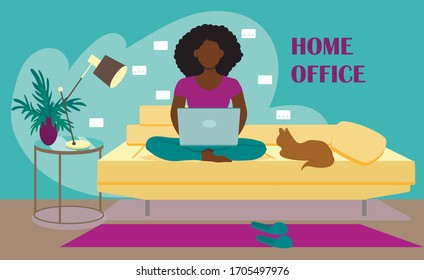 Stay at home in quarantine. Work at home online, office at home, play with children, meditate and relax. Corona viruses concept of 2019-ncov.