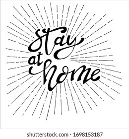 stay at home, quote doodle