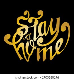 stay at home, quote doodle vector
