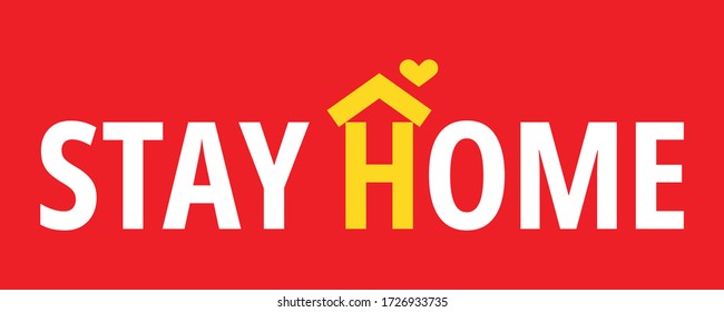 Stay home quote text, hash tag or hashtag. Protection campaign or measure from coronavirus, COVID19.