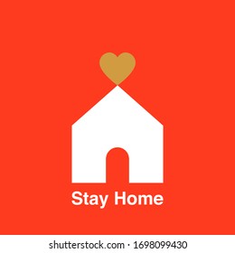 Stay home stay safe, stay alive save lives icon Coronavirus pandemic awareness campaign vector logo on white background, sweet home