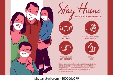 STAY AT HOME STAY SAFE BACKGROUND.VECTOR