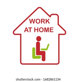 Stay home stay safe concept vector illustration. Work at home icon, work online vector.
Coronavirus Covid-19, quarantine motivational poster. Man work at home to reduce risk of infection