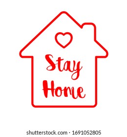 Stay home stay safe concept vector illustration.
Coronavirus Covid-19, quarantine motivational poster. Let's stay at home to reduce risk of infection and spreading the virus.