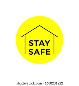 stay at home stay safe, corona prevention design concept, stop corona vector illustration