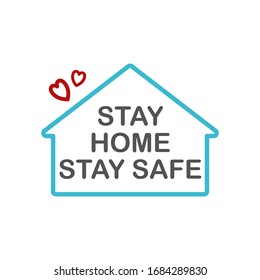 Stay home stay safe, coronavirus pandemic, vector illustration