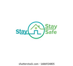 Stay Home Stay Safe. COVID-19. stay home in COVID-19 Coronavirus Outbreak, Work from Home, Protected from Coronavirus. Vector Illustration. Covid-19 Awareness.