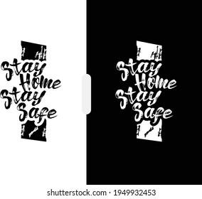 Stay Home Stay Safe Creative English Typography Design