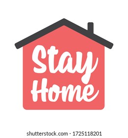 Stay home, stay safe design vector. Social media campaign for  coronavirus prevention. Quarantine times logo. Lettering style text.