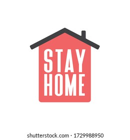 Stay home, stay safe design vector. Social media campaign for  coronavirus prevention. Quarantine times logo. Lettering style text.