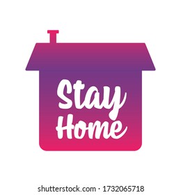 Stay home, stay safe design vector. Social media campaign for  coronavirus prevention. Quarantine times logo. Lettering style text.