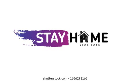 Stay home stay safe doodle illustration. Quarantine. Pandemic coronavirus.