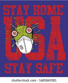 Stay home, stay safe graphic design vector art