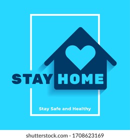 stay in home safe and healthy poster design